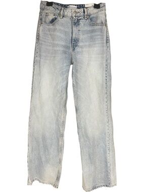 Zara Super Wide Leg Loose Jeans Light Blue